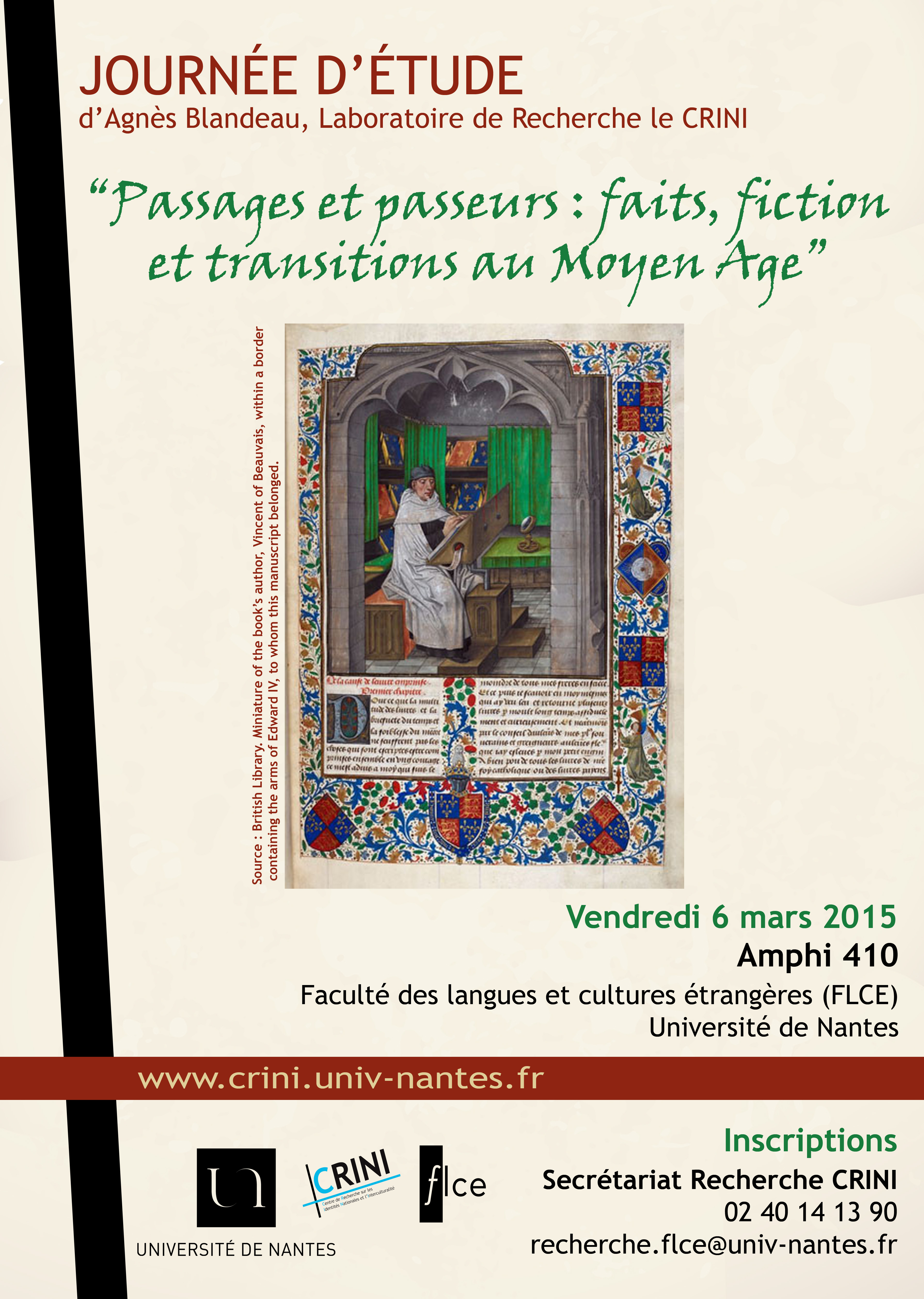 Journée d'étude Passages et passeurs : faits, fiction et transitions au Moyen Age