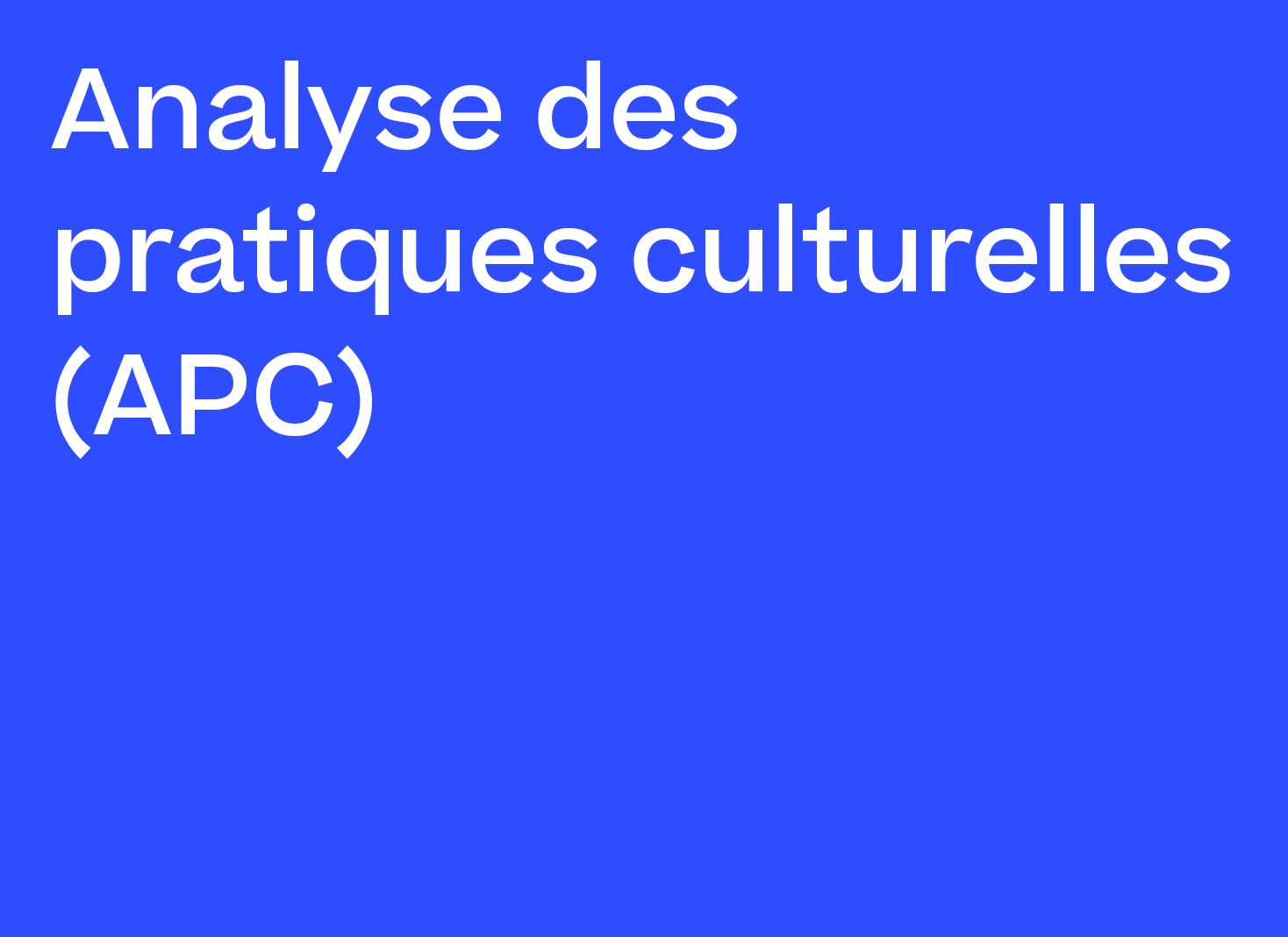 Master CCS parcours Analyse des pratiques culturelles APC