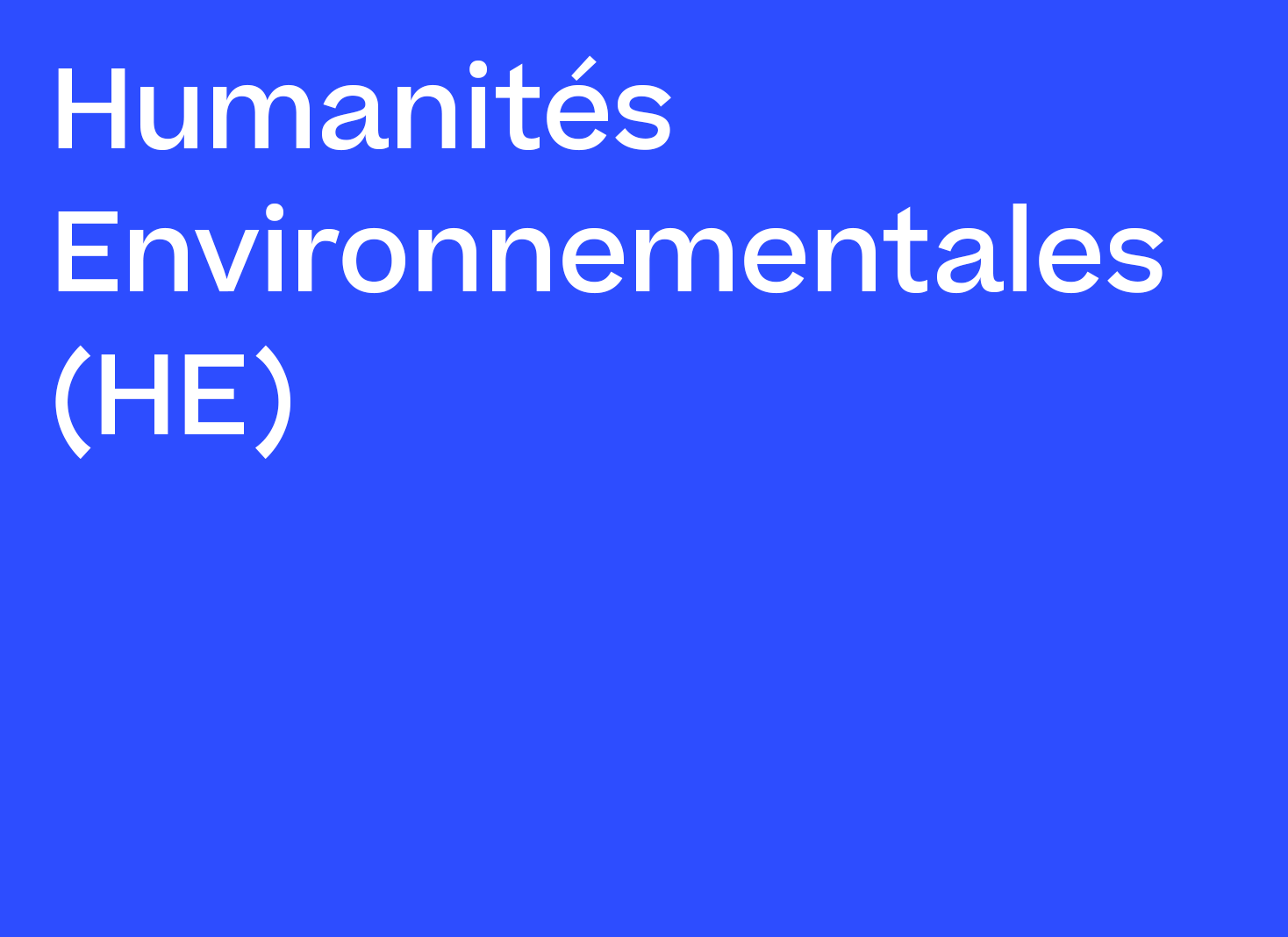 Humanités environnementales