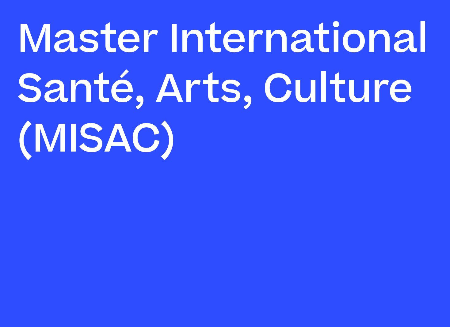 master CCS parcours master international santé arts culture MISAC
